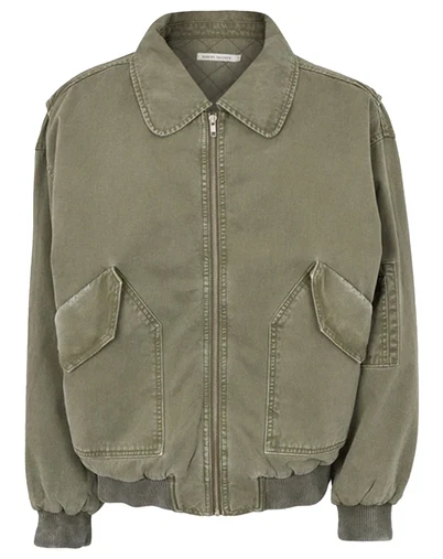 Rabens Saloner - Ezmira Canvas Padded Bomberjakke - Washed Sage